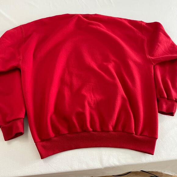 Vintage Support our Snowman Sweatshirt size XL Red Winter Jerzees - Picture 4 of 7